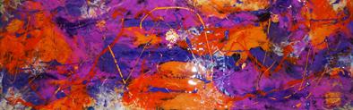 contemporary painting, purple, orange